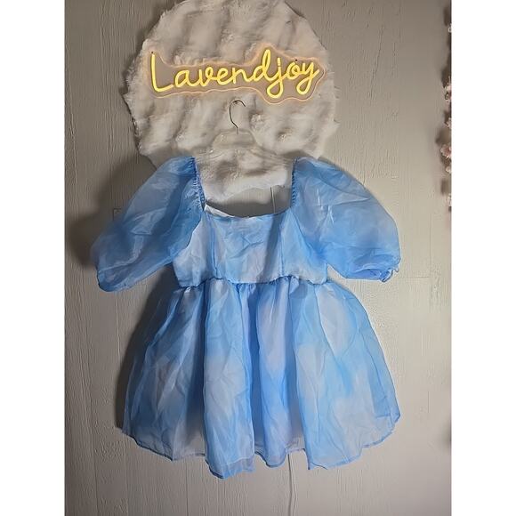 Pastel Tulle Dress Puff Sleeves Ballerina Birthday Rainbow Plus Size 2X - Picture 1 of 9